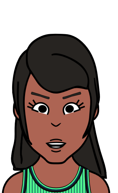 Ebony girl with curly hair in sea green sleeveless 