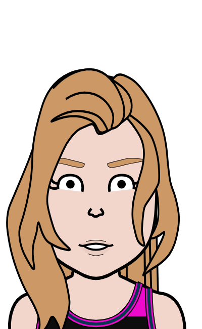 White girl with curly hair in sleeveless top