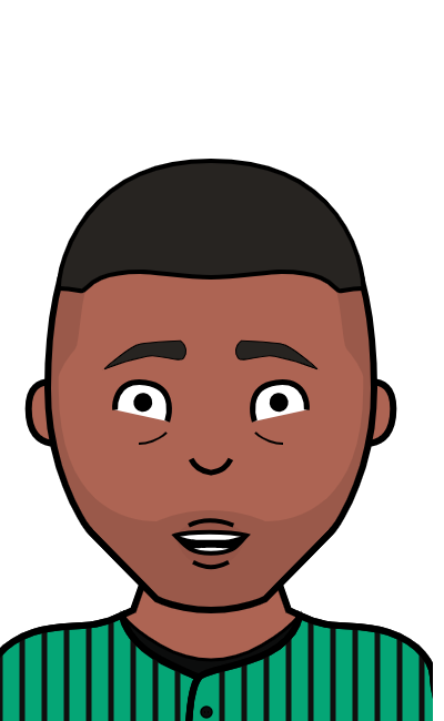 black school boy in stripped jersey