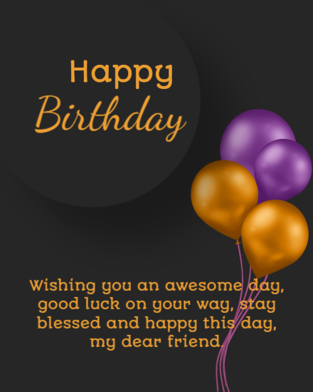 best wishes black birthday card