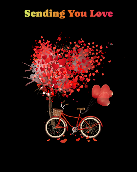 sending hearts valentine day love card